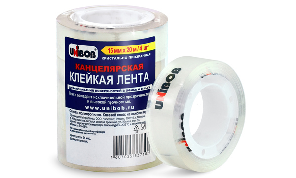 UNIBOB® crystal-clear stationery adhesive tape