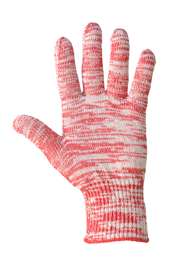 Cotton gloves without PVC coating, melange, 10 class