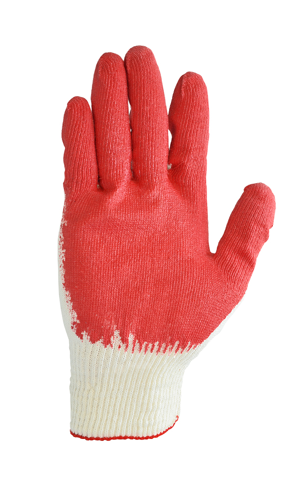 Cotton gloves with single latex flow coating, 13 class